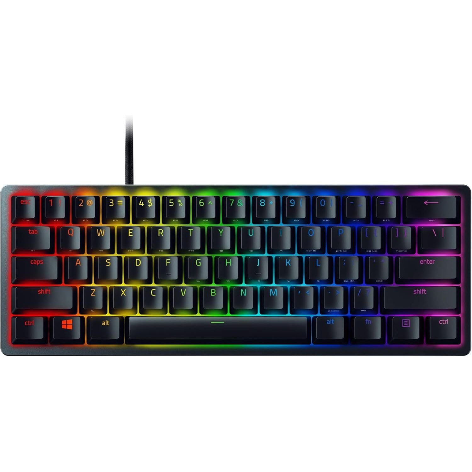 Buy Razer,Razer Huntsman Mini (Purple Switch) – 60% Compact Gaming Keyboard (Clicky Optical-Mechanical Switches, Doubleshot PBT Keycaps, Detachable USB-C Cable) US Layout | Black - Gadcet UK | UK | London | Scotland | Wales| Near Me | Cheap | Pay In 3 | Keyboards